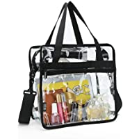 Bolsa transparente con bolsillos con cremallera y correa para el hombro desmontable
